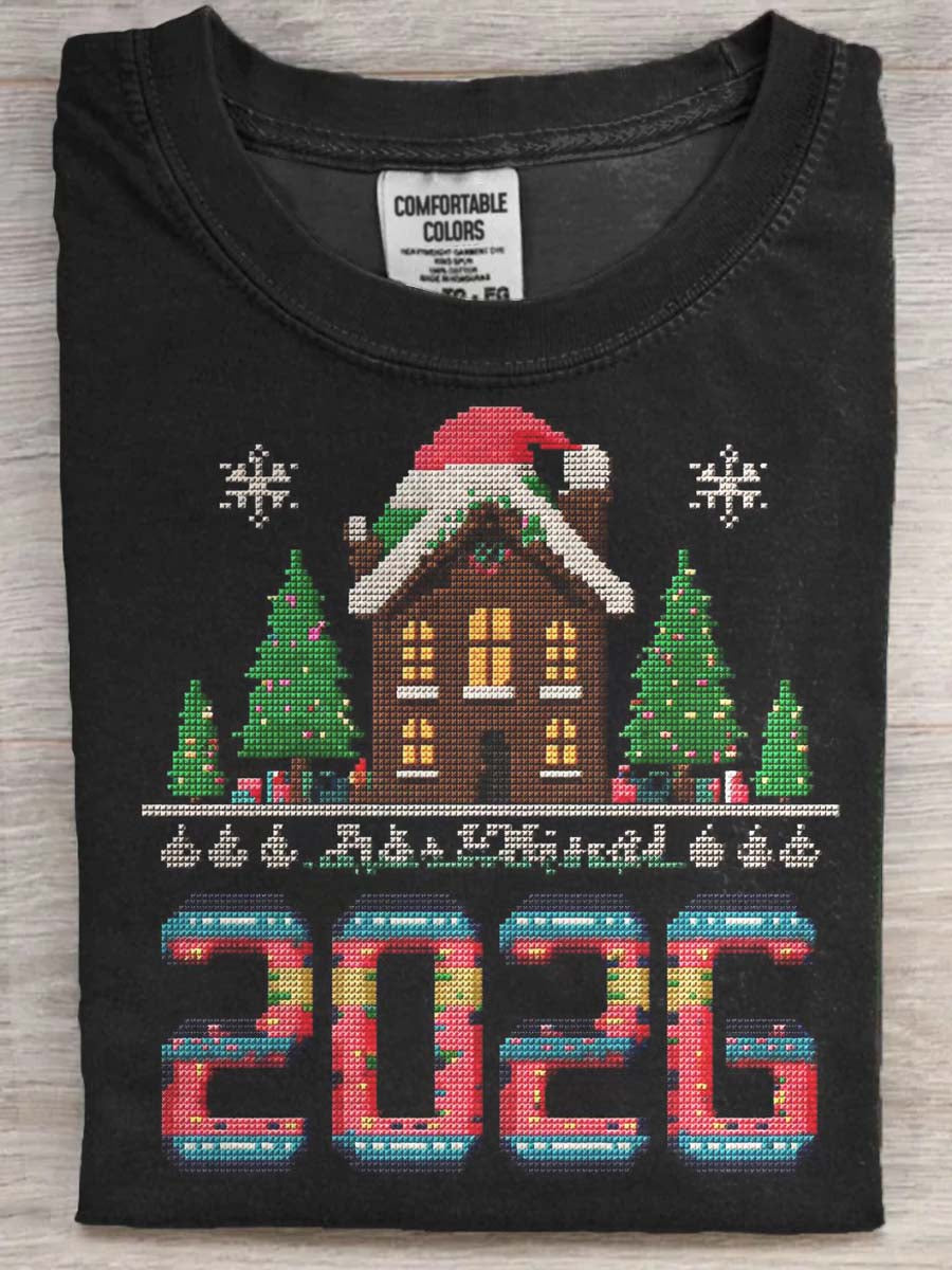 Christmas 2026 Printed Casual Short-Sleeve T-Shirt
