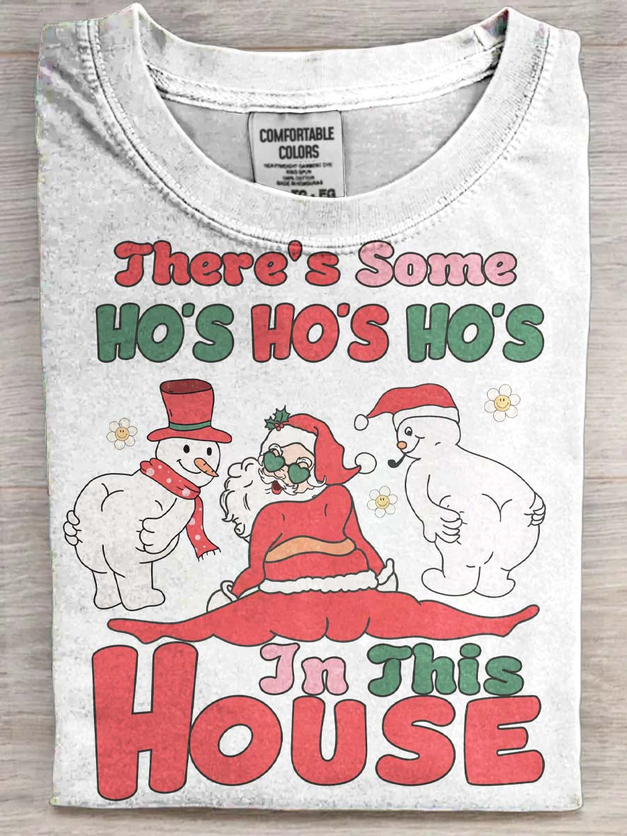 Funky Santa Print Casual Short-Sleeve T-Shirt