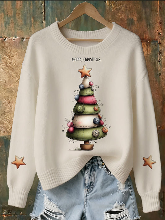 Women's Christmas Art Print Commemorative Sweatshirt
