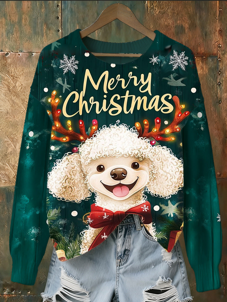 Women's Christmas Art Print Commemorative Sweatshirt