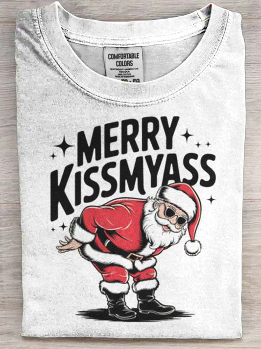 Funky Santa Print Casual Short-Sleeve T-Shirt