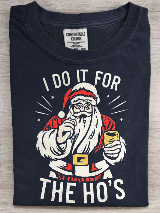 Funny Santa Claus Print Casual Short-Sleeve T-Shirt
