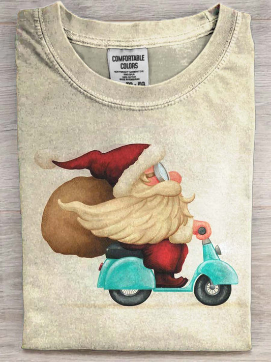 Funny Santa Claus Print Casual Short-Sleeve T-Shirt