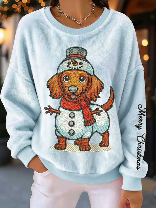 Women's Christmas Dachshund Flannel Sweatshirts