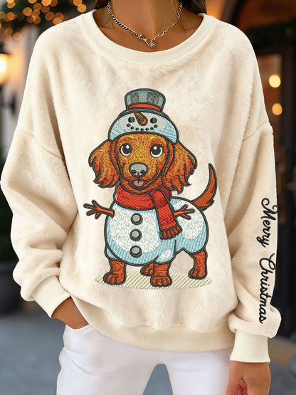 Women's Christmas Dachshund Flannel Sweatshirts