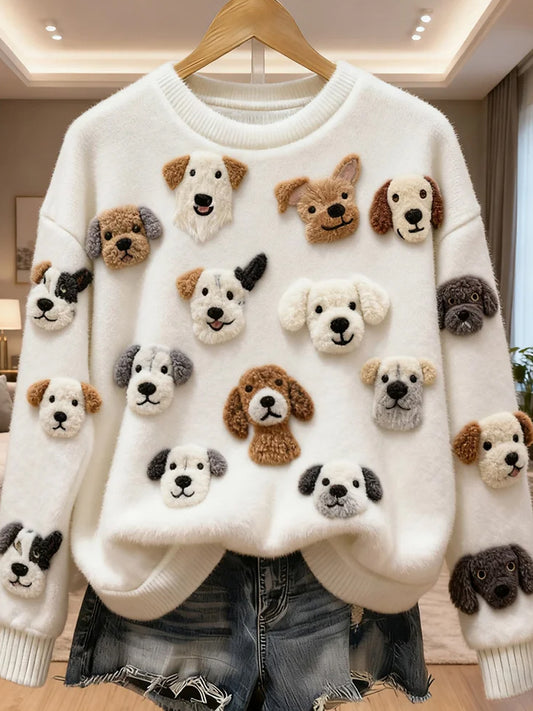 Top Décontracté en Flanelle Imprimé Art de Noël Animal Rétro Femme