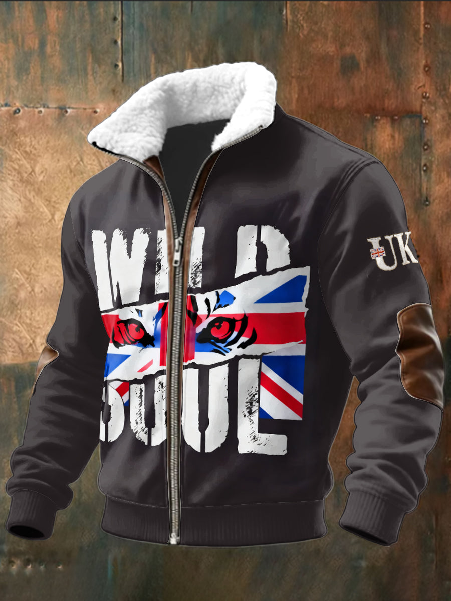 Men's British Flag Stand-Up Collar Jacket