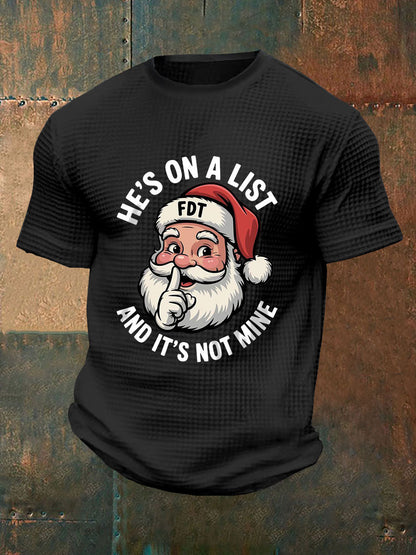 Men's Christmas FDT Waffle Print Casual T-Shirt