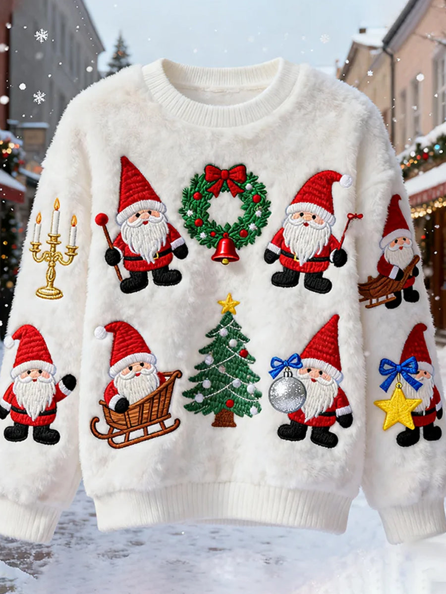 Women's Retro Animal Christmas Art Print Casual Flannel Top