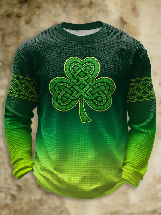 Men's St. Patrick's Day Casual Waffle Long Sleeve T-Shirt