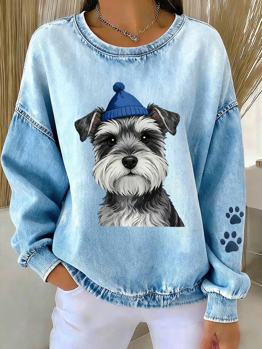 Women's Animal Lovers Dog Print Sweatshirt