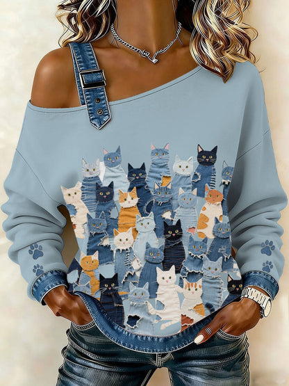 Women's Denim Kitten Top