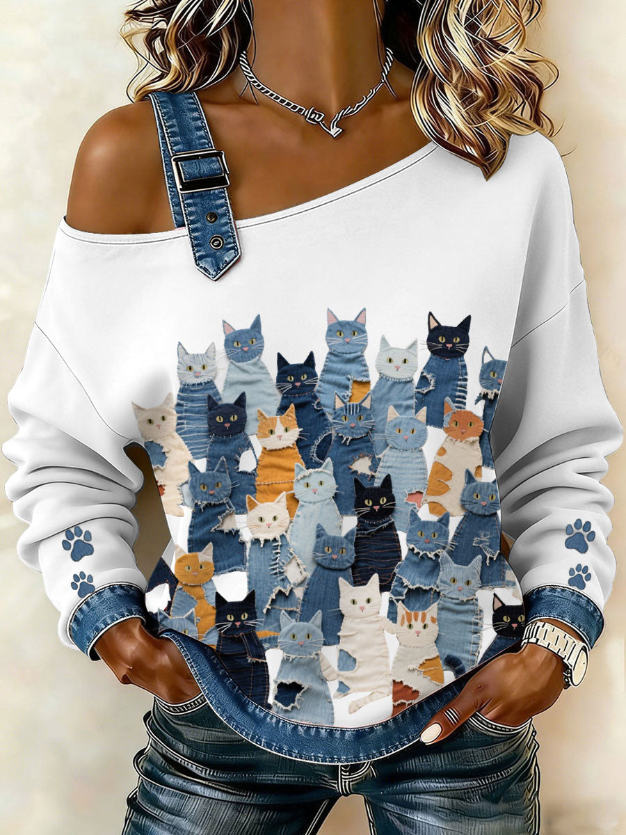 Women's Denim Kitten Top
