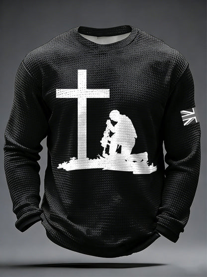 Men's UK Remembrance Day Commemorative Print Long-Sleeve T-Shirt