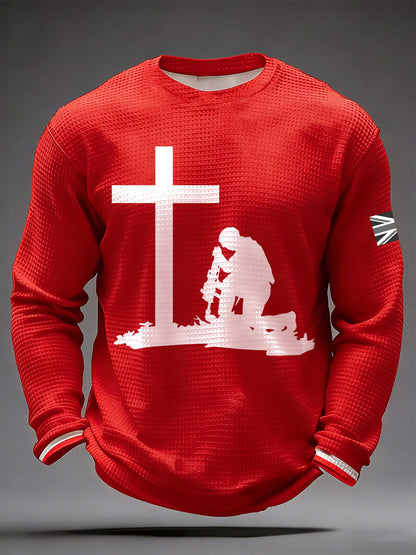 Men's UK Remembrance Day Commemorative Print Long-Sleeve T-Shirt