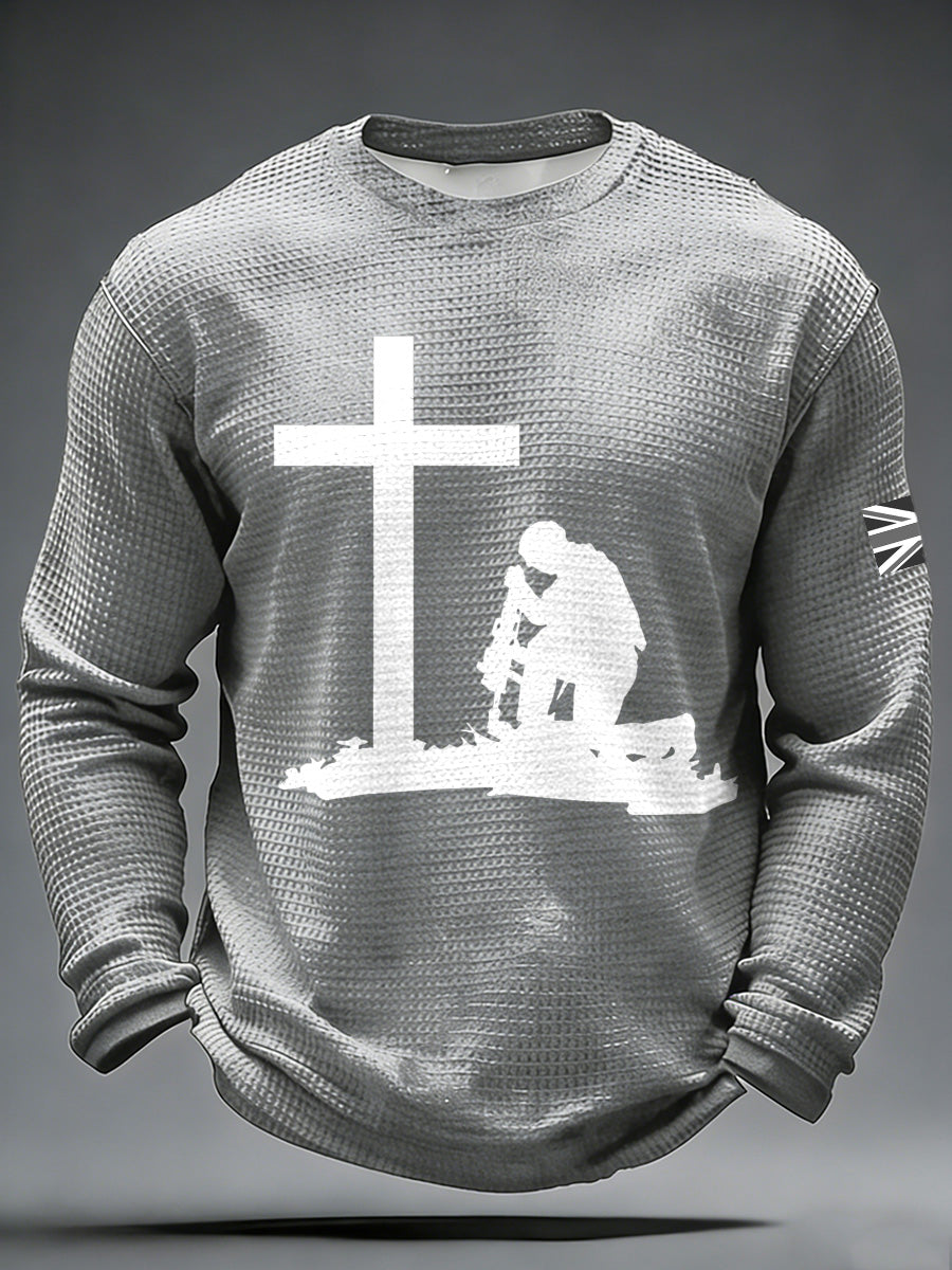 Men's UK Remembrance Day Commemorative Print Long-Sleeve T-Shirt