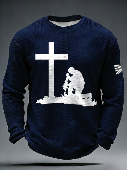 Men's UK Remembrance Day Commemorative Print Long-Sleeve T-Shirt