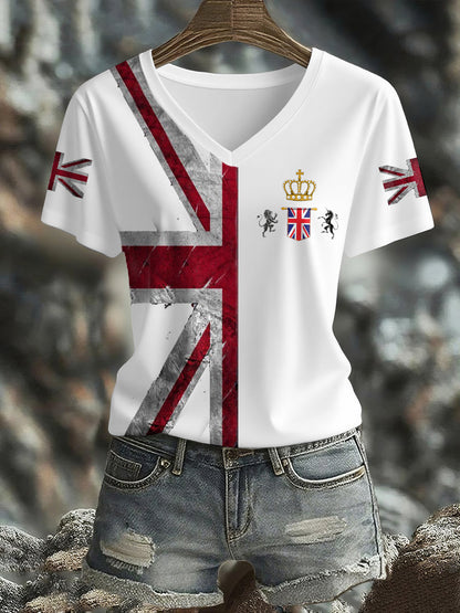 Women's UK Flag Printed T-shirt