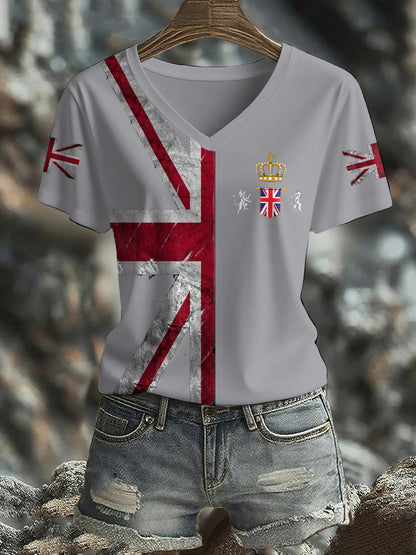 Women's UK Flag Printed T-shirt