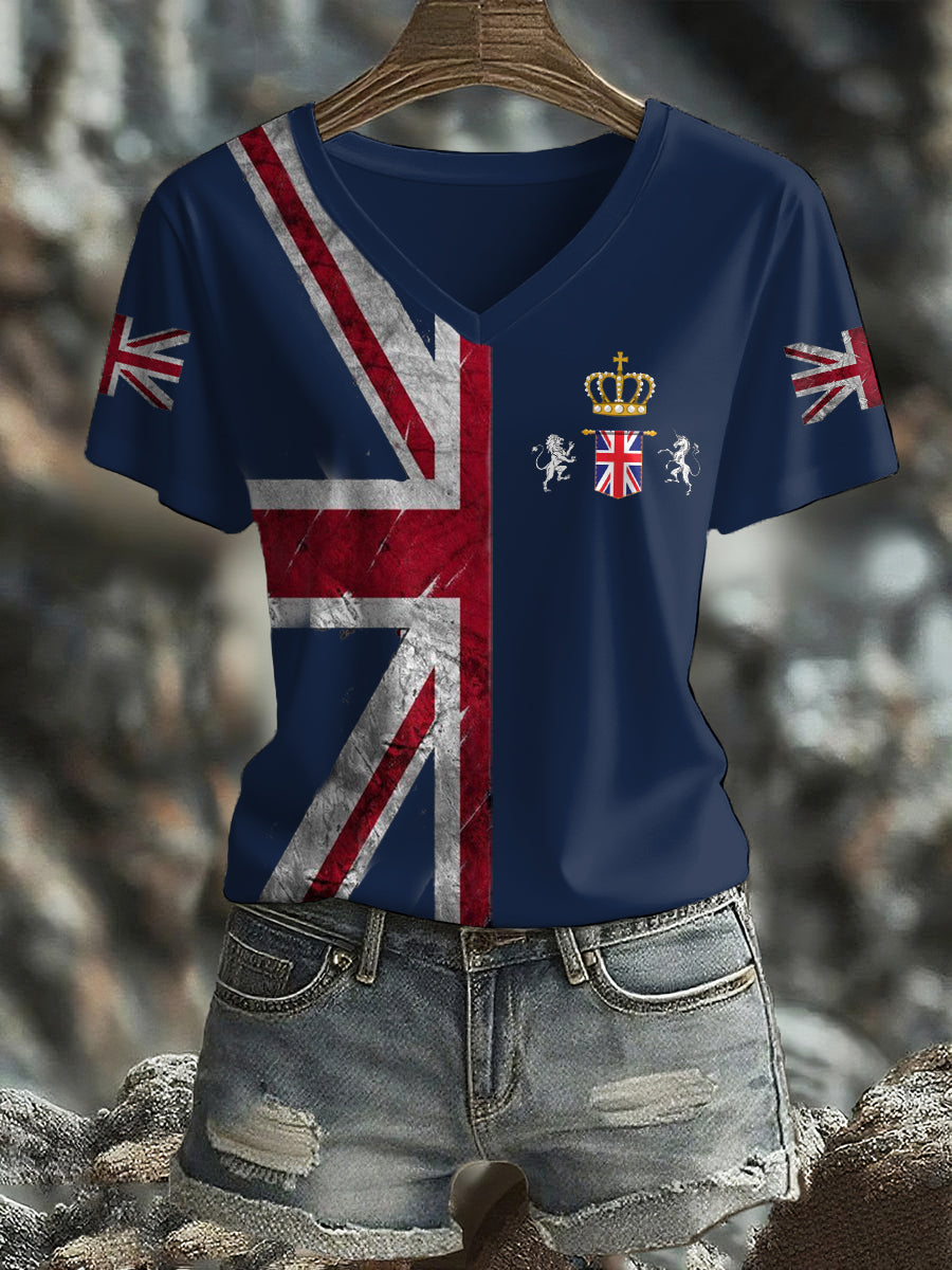 Women's UK Flag Printed T-shirt