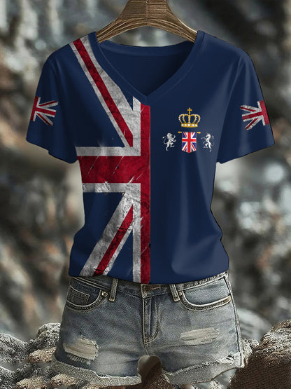 Women's UK Flag Printed T-shirt