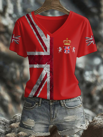 Women's UK Flag Printed T-shirt