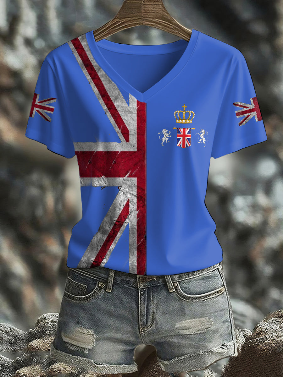 Women's UK Flag Printed T-shirt