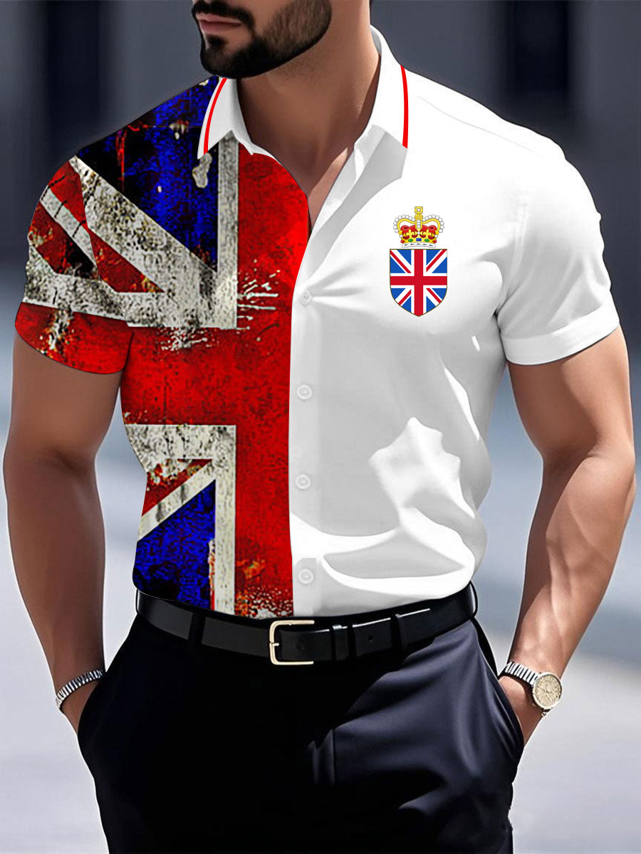 Men's Vintage England Crown Casual Shirt