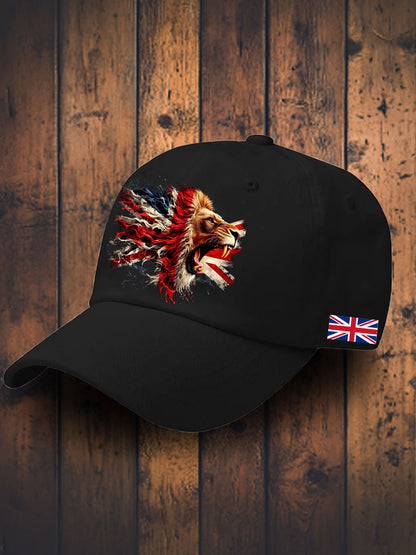 Unisex UK Flag Lion Printed Hat