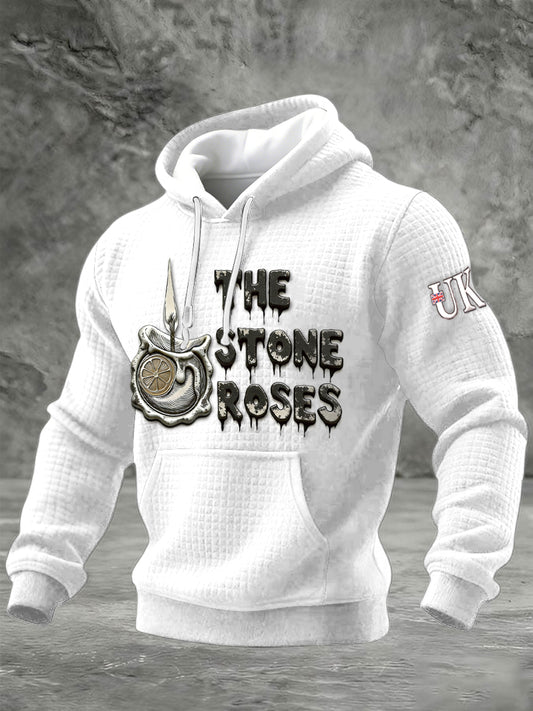 Men's British The Stone Rose White Design Printed Sweatshirt