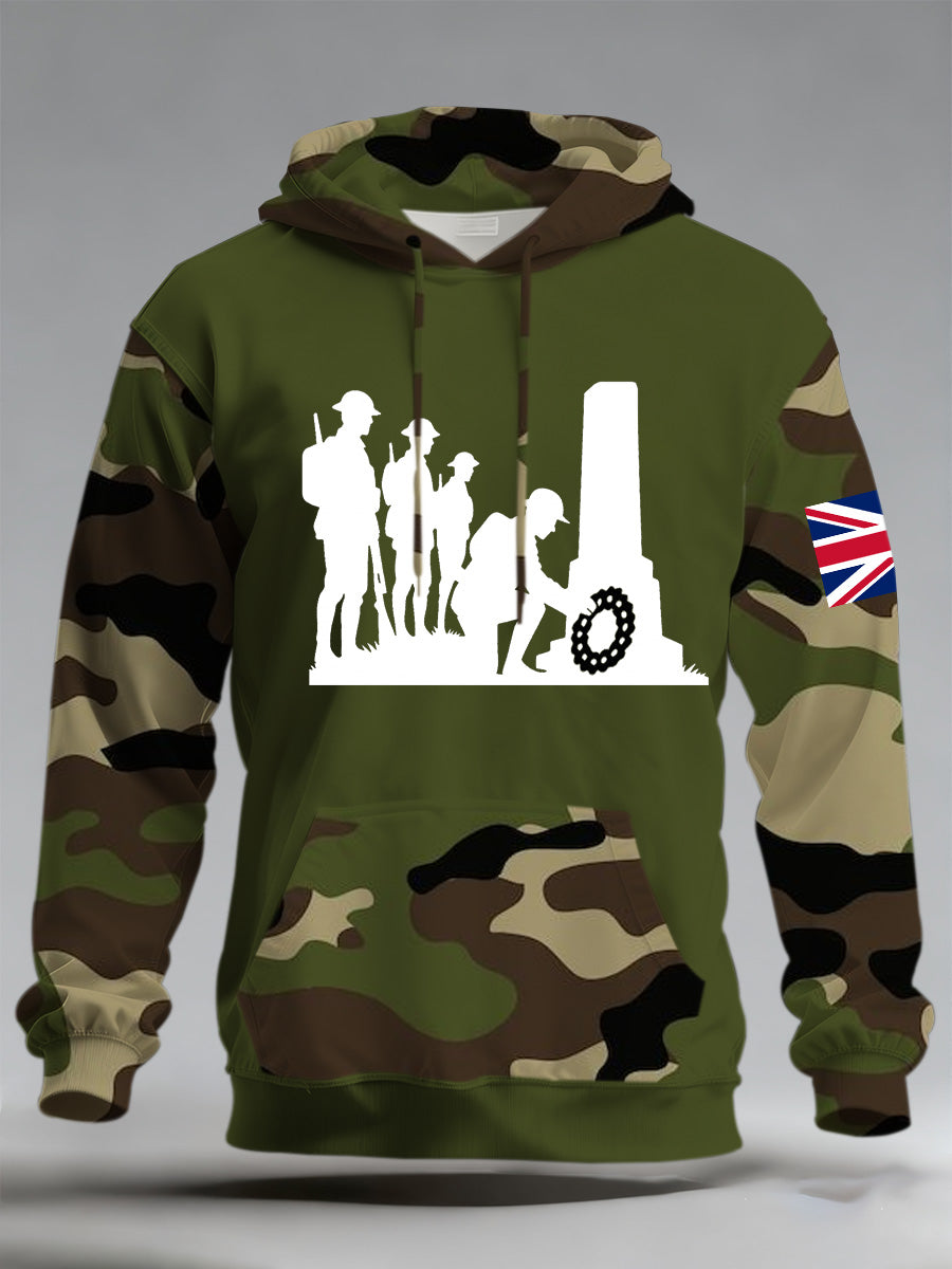 Men's Remembrance Day Commemorative Print Hoodie