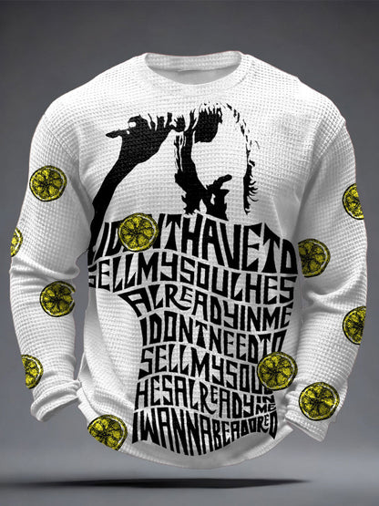 Men's iLemon Roses Music Lover Printed Waffle Tops
