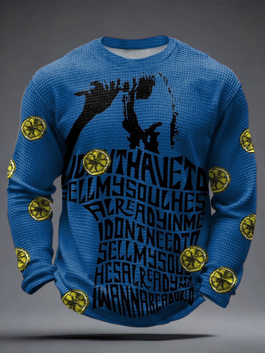 Men's iLemon Roses Music Lover Printed Waffle Tops