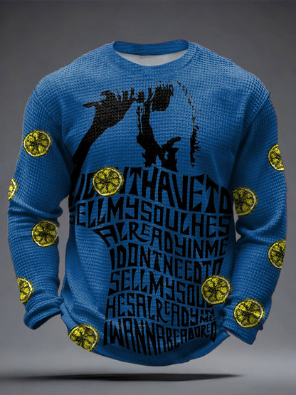 Men's iLemon Roses Music Lover Printed Waffle Tops