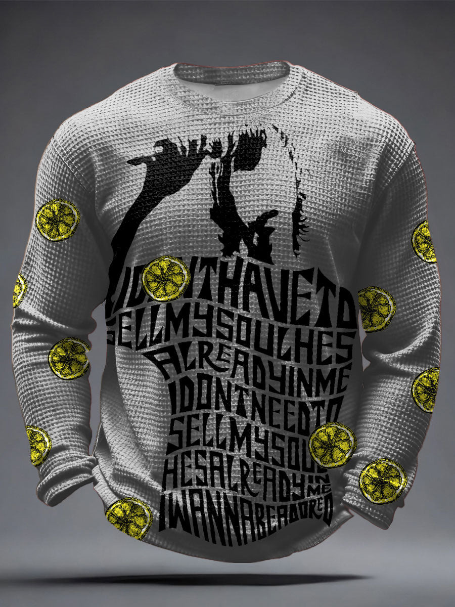 Men's iLemon Roses Music Lover Printed Waffle Tops