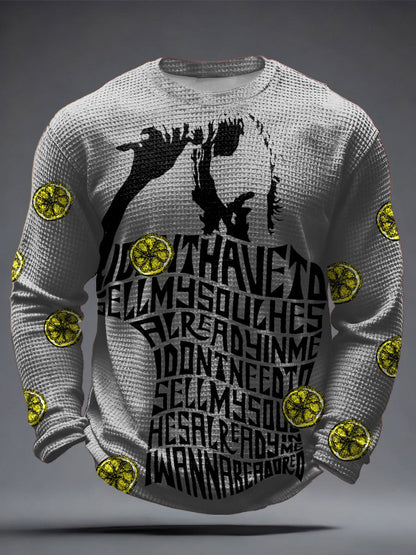 Men's iLemon Roses Music Lover Printed Waffle Tops