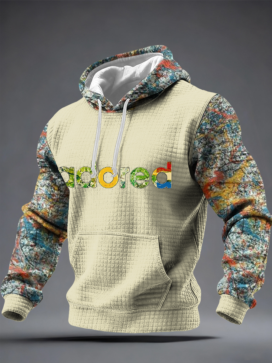 Men's Lemon Roses Music Lover Printed Checkered Cotton Hoodie