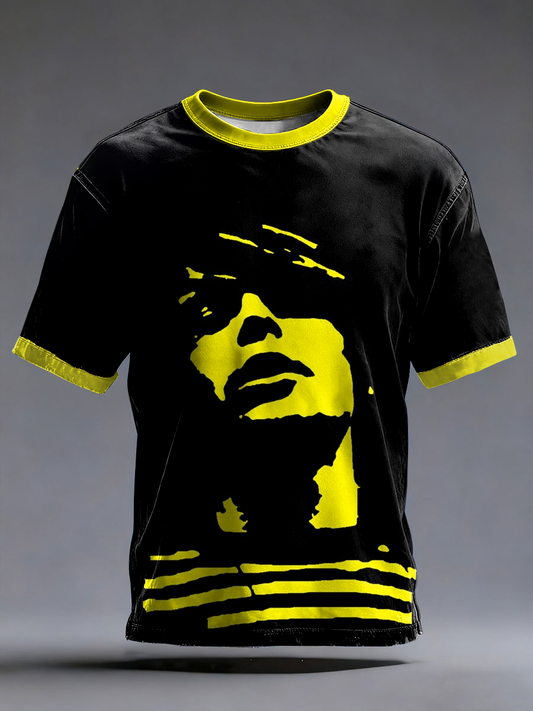 Men's  Lemon Roses Music Lover Printed short sleeves t-shirt