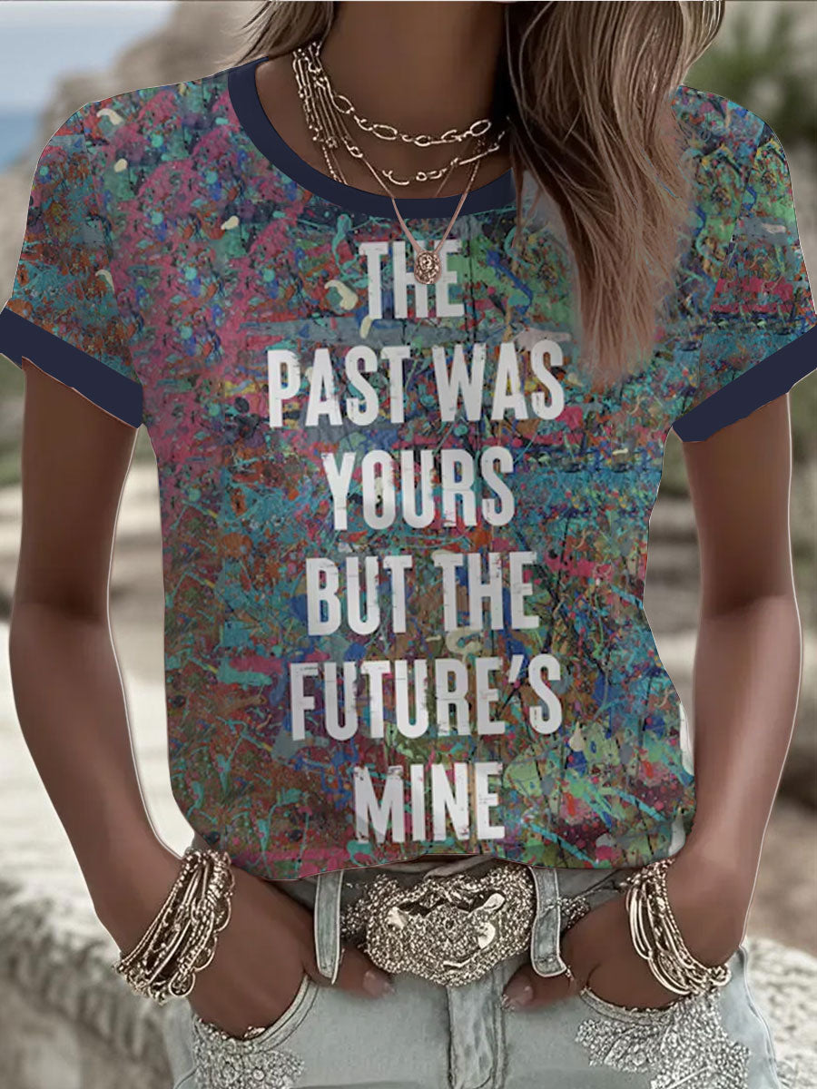 Women's Lemon Roses Music Lover Printed short-sleeved T-shirt