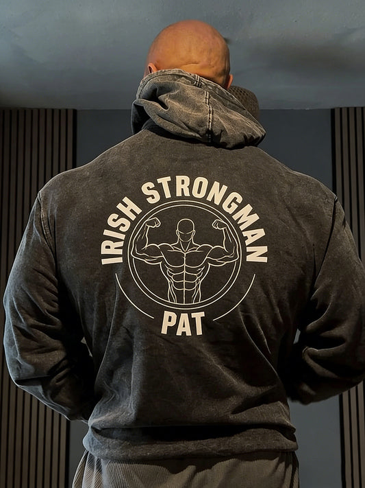 Men's Vintage Irish Strongman Print Hoodie