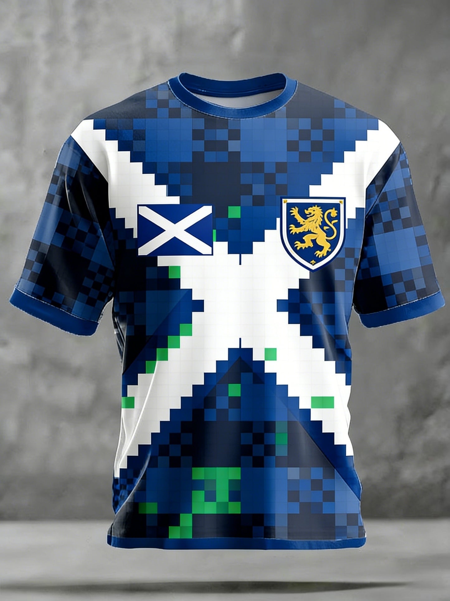 Men's Retro Scotland Football Lover Tartan Army  Casual Short-Sleeve T-Shirt