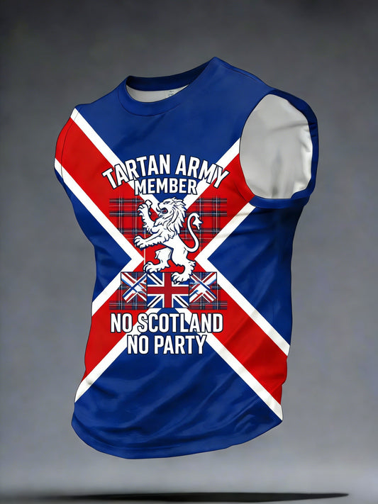 Men's Retro Scotland Football Lover Tartan Army  Casual Vest