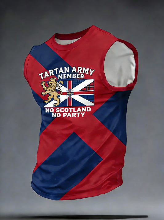 Men's Retro Scotland Football Lover Tartan Army  Casual Vest