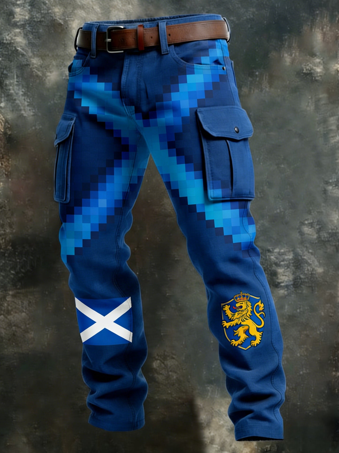 Men's Retro Scotland Football Lover Tartan Army  Business Style Casual Work Trousers