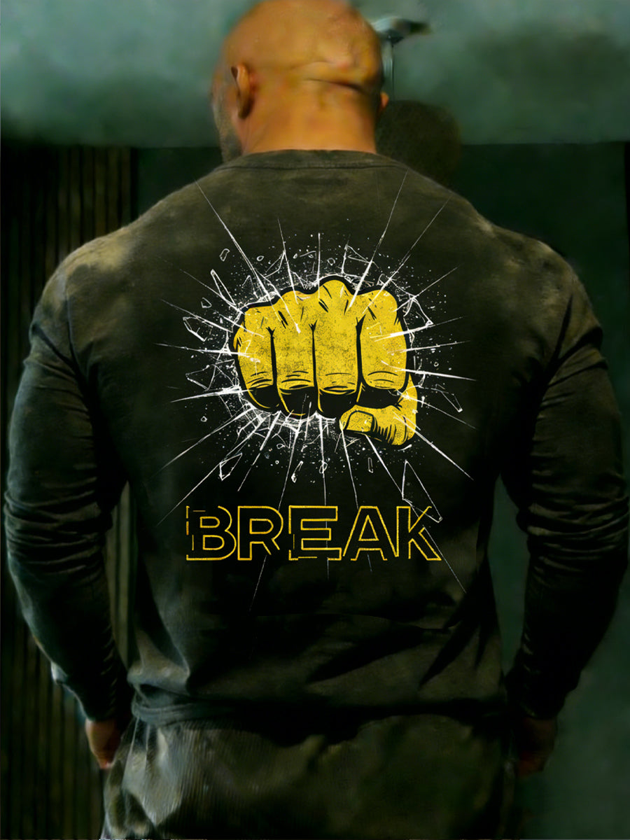 Men's Retro Fitness BREAK Casual T-Shirt