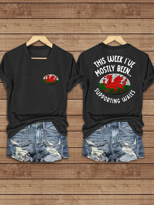 Women's Welsh Rugby Lover Printed T-shirt