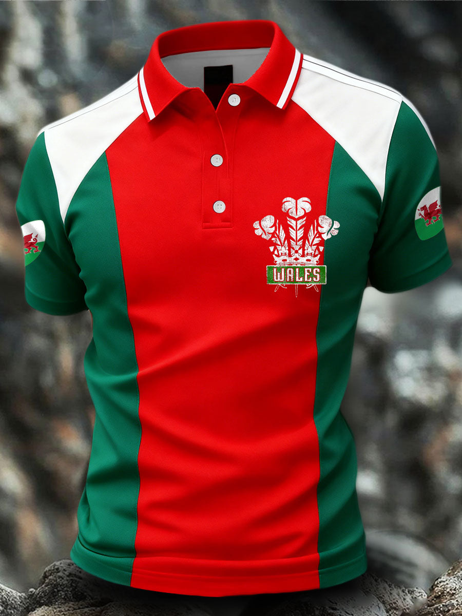 Men's Welsh Rugby Lover Printed Casual Tops