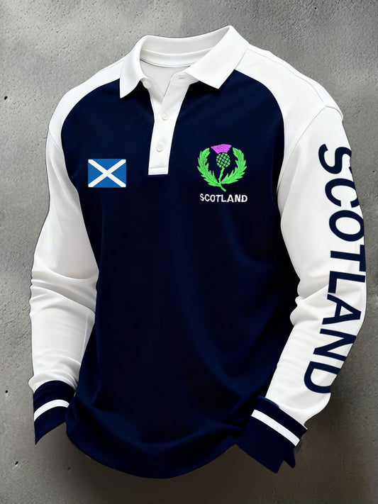 Men's Scotland Rugby Lover Printed Casual Tops