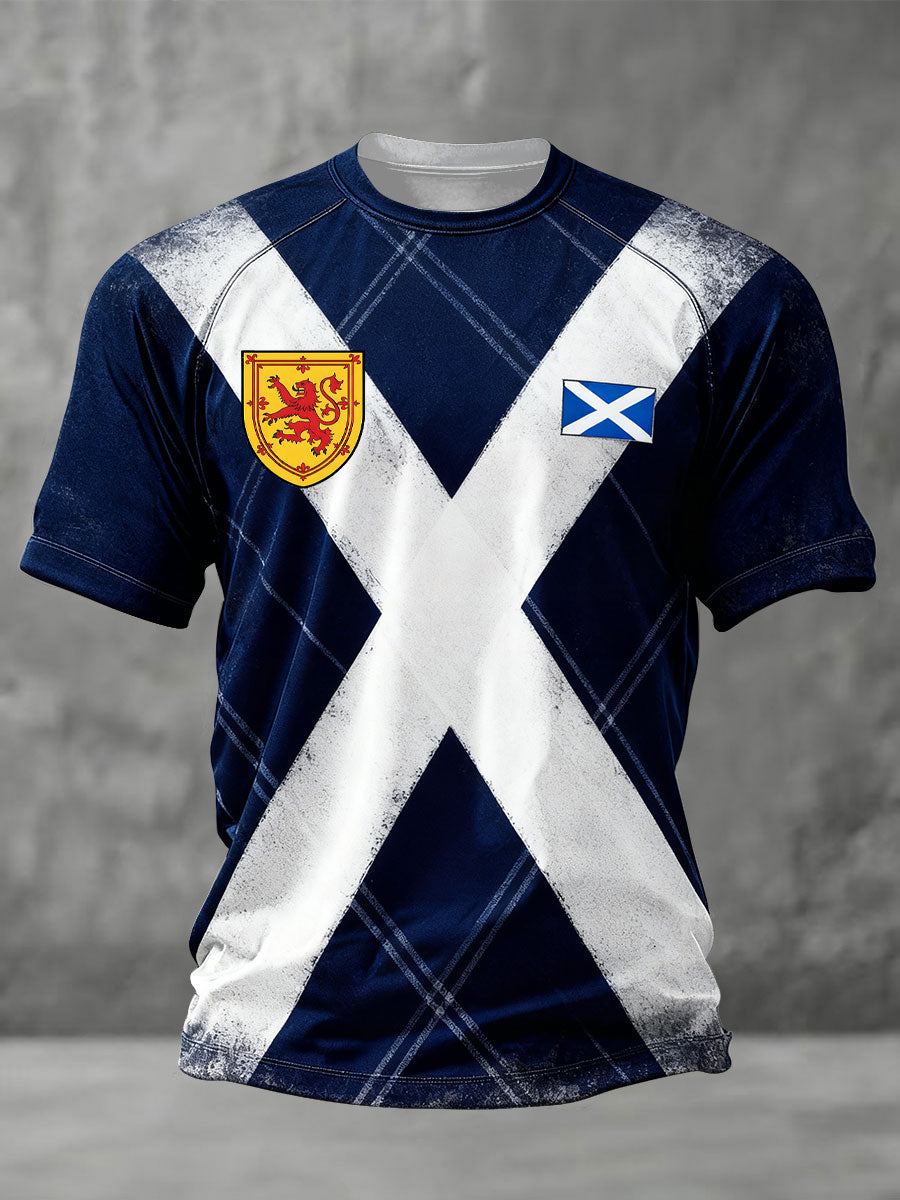 Men's Scotland Football Lover Tartan Army Printed T-shirt