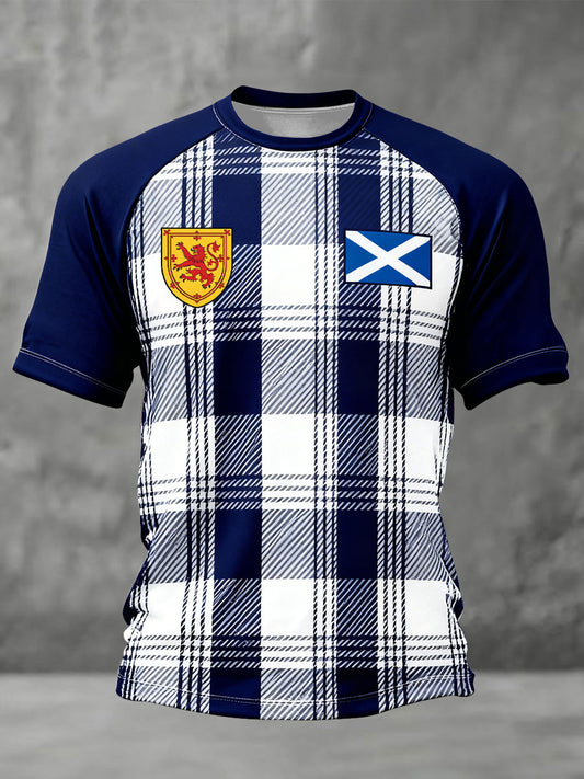 Men's Scotland Football Lover Tartan Army Printed T-shirt